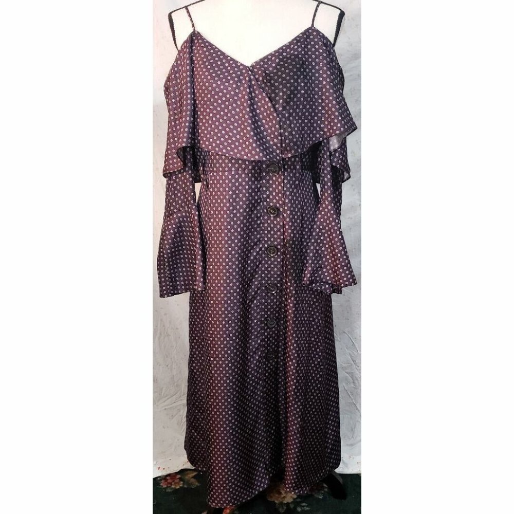 Olivia Palermo p4 petite banana republic silk dress-- knee length beautiful